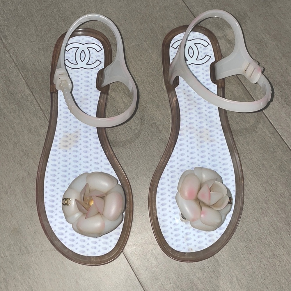 AUTHENTIC CHANEL CAMELLIA JELLY SANDAL